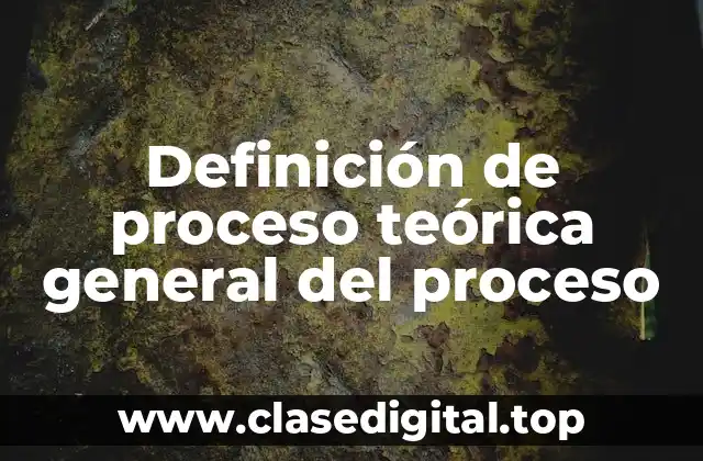 Definición de proceso teórica general del proceso