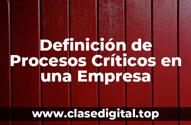 Definición de Procesos Críticos en una Empresa
