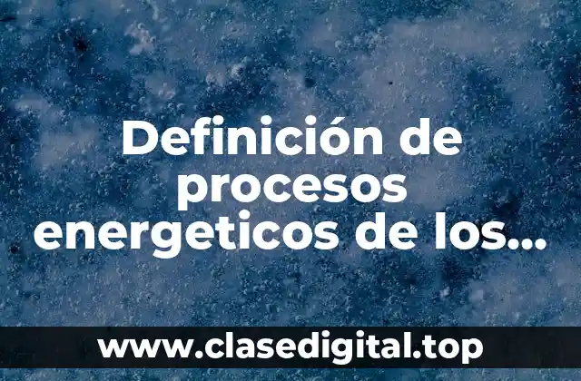 Definición de procesos energeticos de los seres vivos