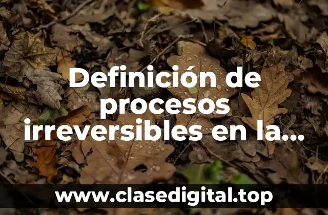 Definición de procesos irreversibles en la vida cotidiana