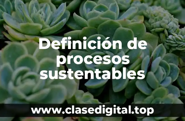 Definición de procesos sustentables