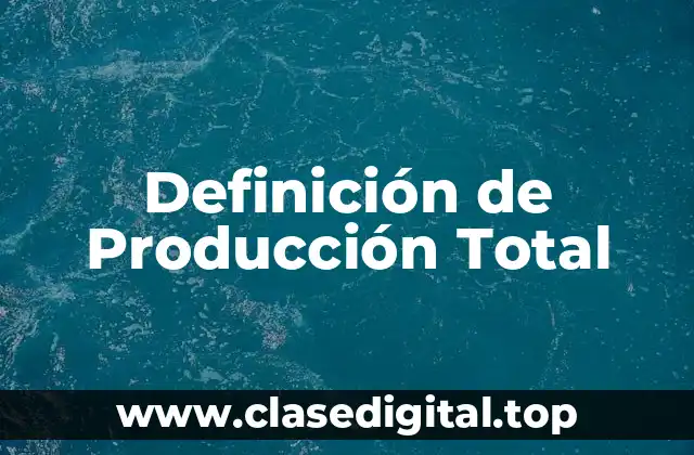 Definición de Producción Total