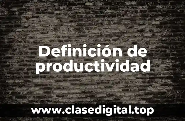 Definición técnica de productividad