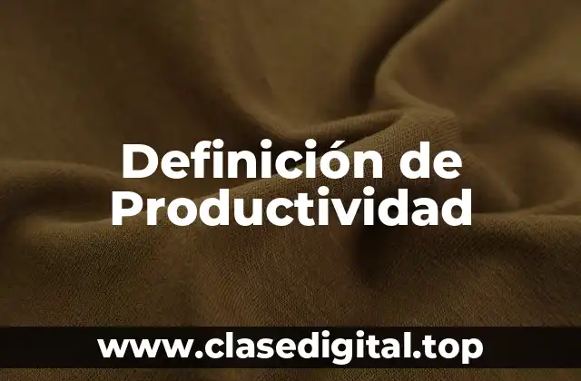 Definición técnica de Productividad