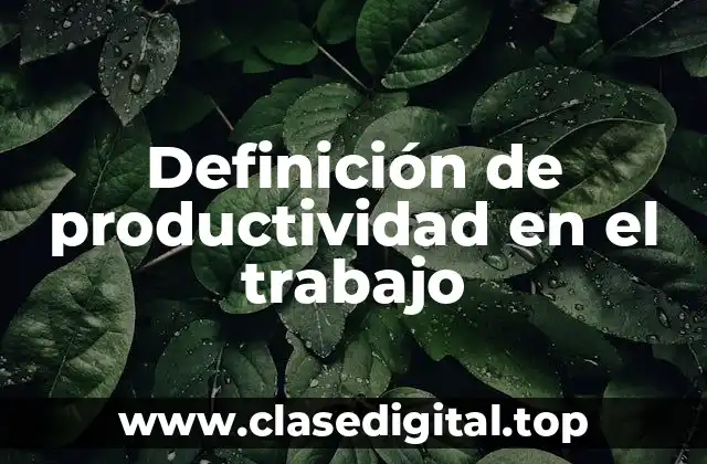 Definición de productividad en el trabajo