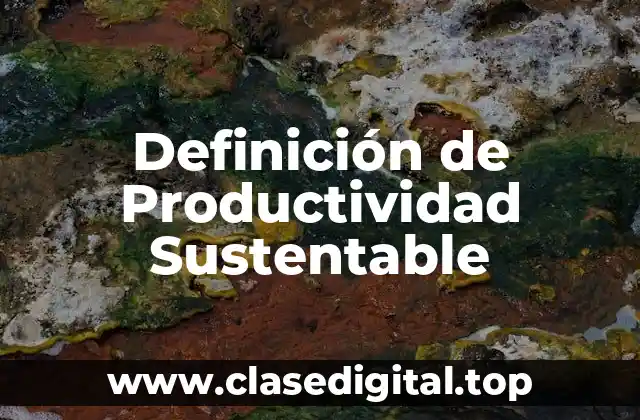 Definición de Productividad Sustentable