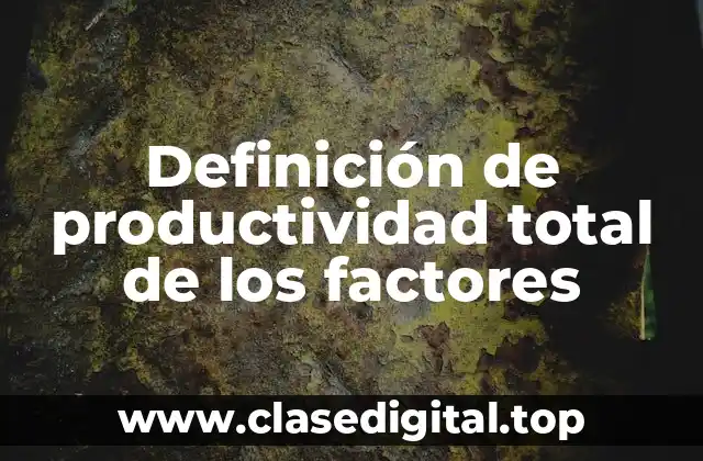 Definición de productividad total de los factores