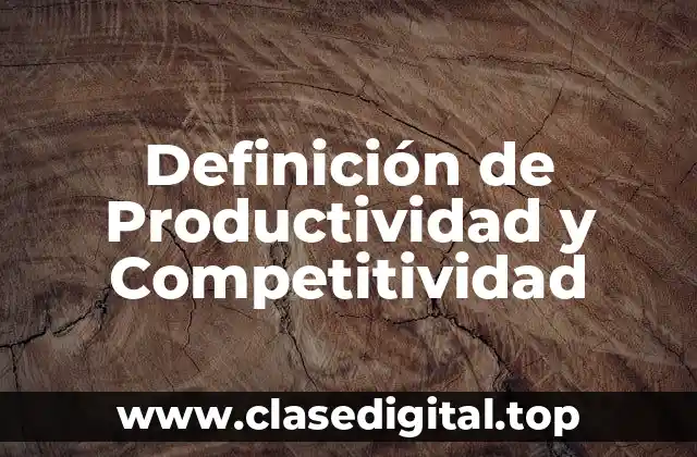 Definición de Productividad y Competitividad