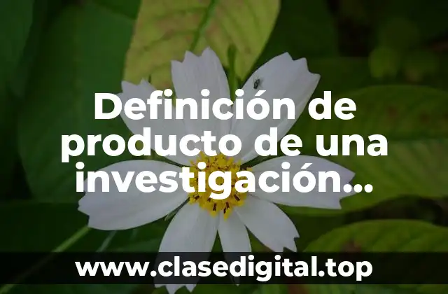 Definición de producto de una investigación científica