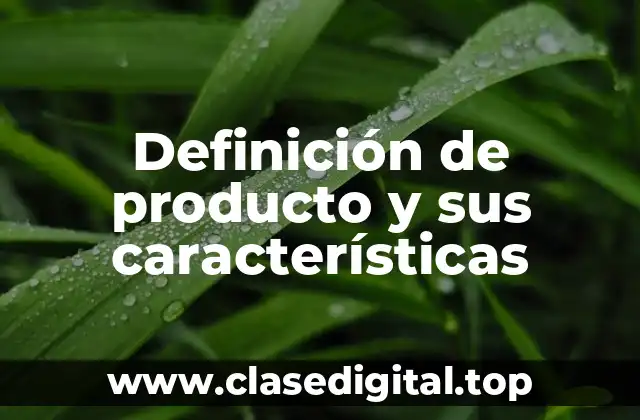 Definición de producto y sus características