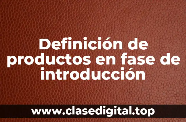 Definición de productos en fase de introducción