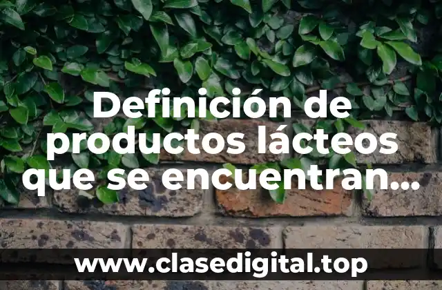 Ejemplos de productos lácteos