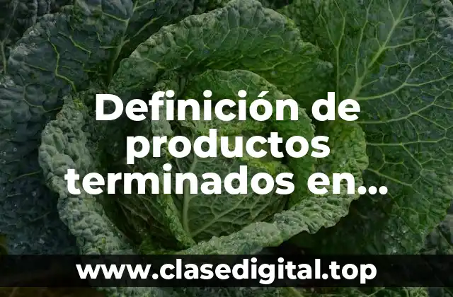 Definición de productos terminados en contabilidad