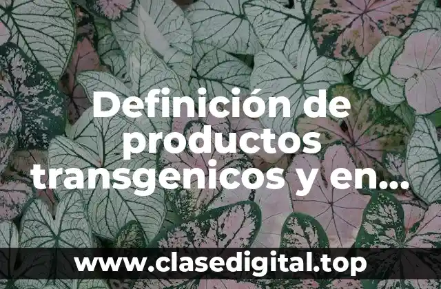 Definición de productos transgenicos y en qué consiste