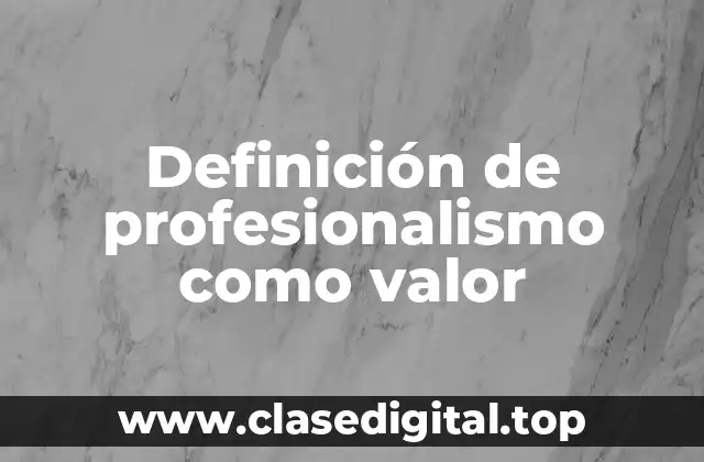 Definición de profesionalismo como valor