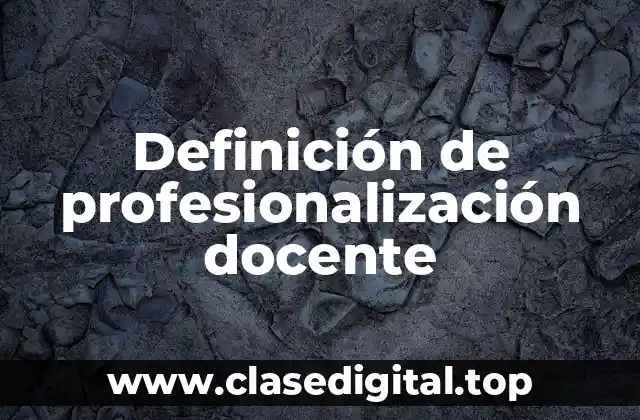 Definición de profesionalización docente