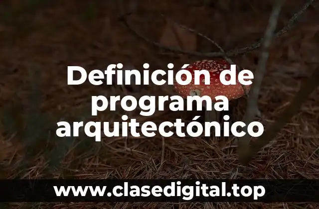 Definición de programa arquitectónico