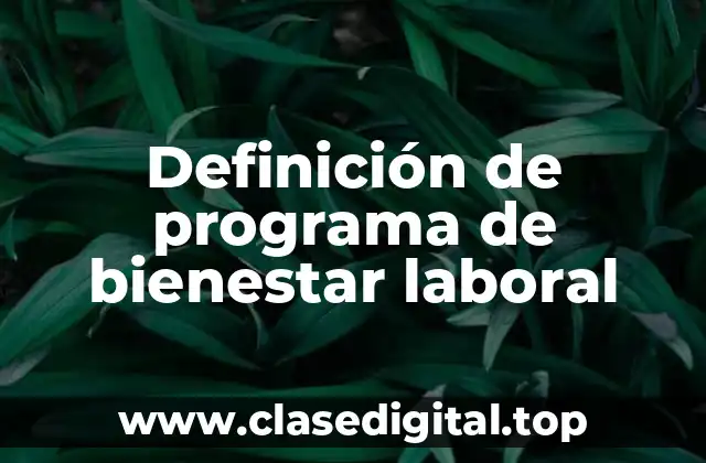Definición de programa de bienestar laboral