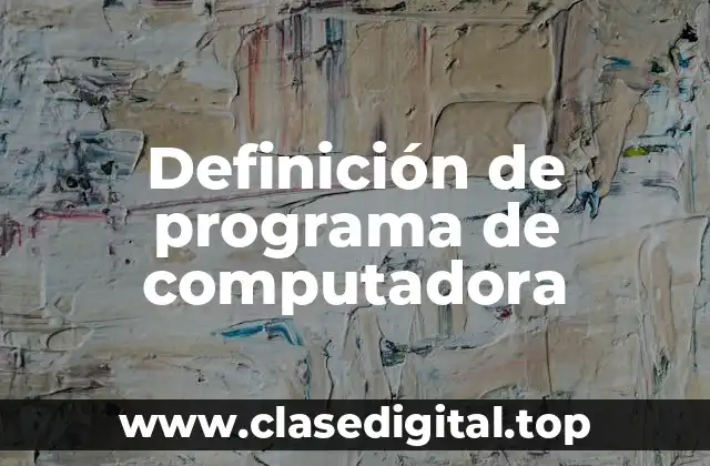 Definición de programa de computadora