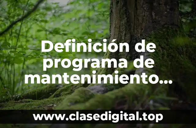Definición de programa de mantenimiento predictivo