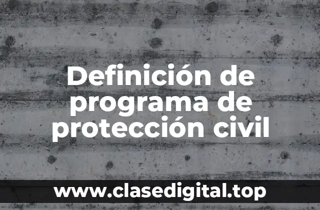 Definición técnica de programa de protección civil