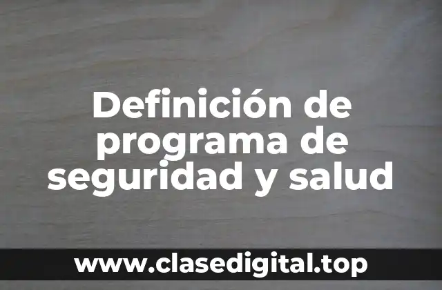 Definición de programa de seguridad y salud