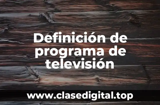 Definición de programa de televisión