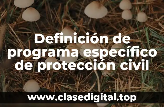 Definición de programa específico de protección civil