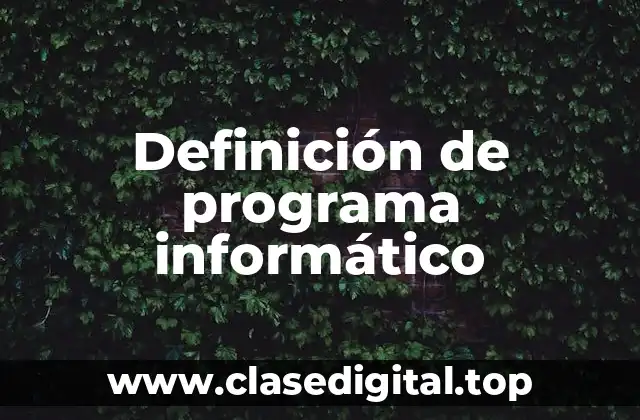 Definición de programa informático