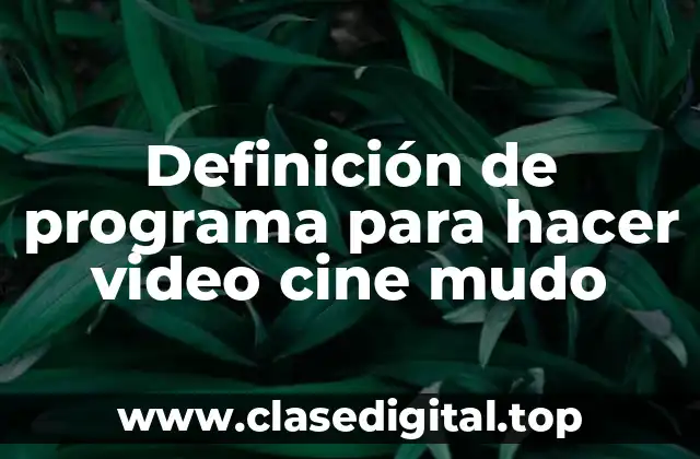 Definición de programa para hacer video cine mudo