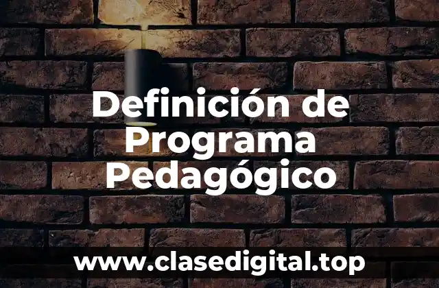 Definición de Programa Pedagógico