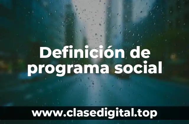 Definición de programa social
