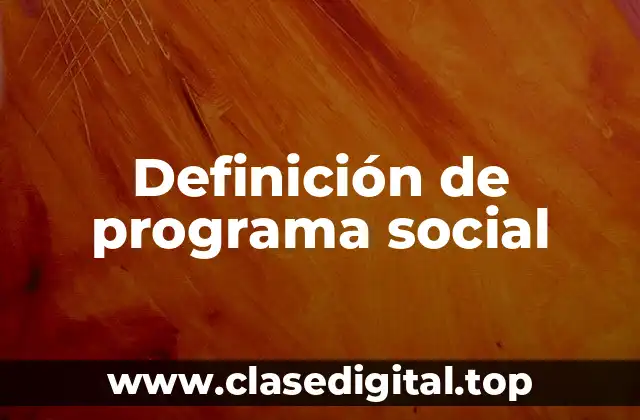 Definición técnica de programa social