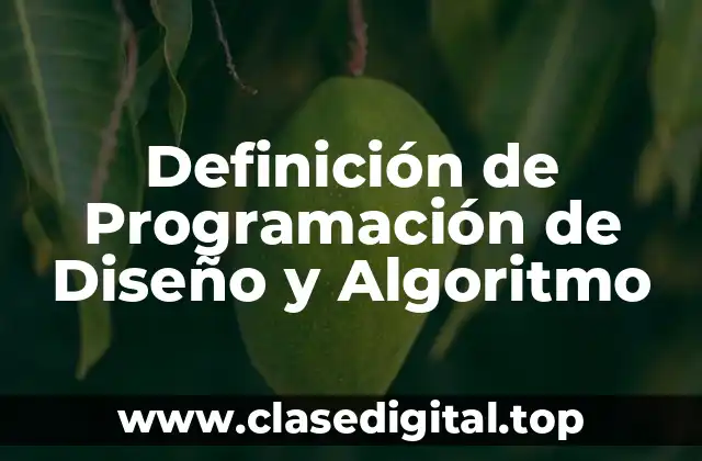 Definición de Programación de Diseño y Algoritmo