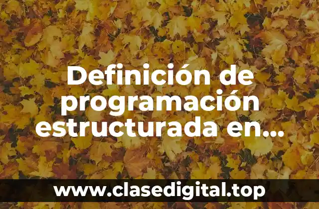 Definición de programación estructurada en informática