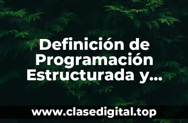 Definición Técnica de Programación Estructurada y Orientada a Objetos