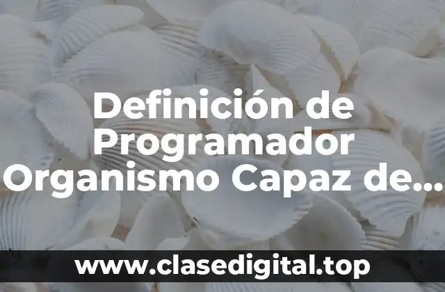 Definición de Programador Organismo Capaz de Convertir