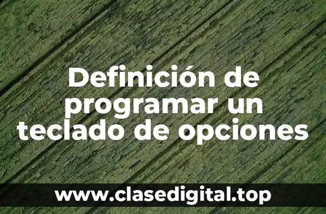 Definición de programar un teclado de opciones