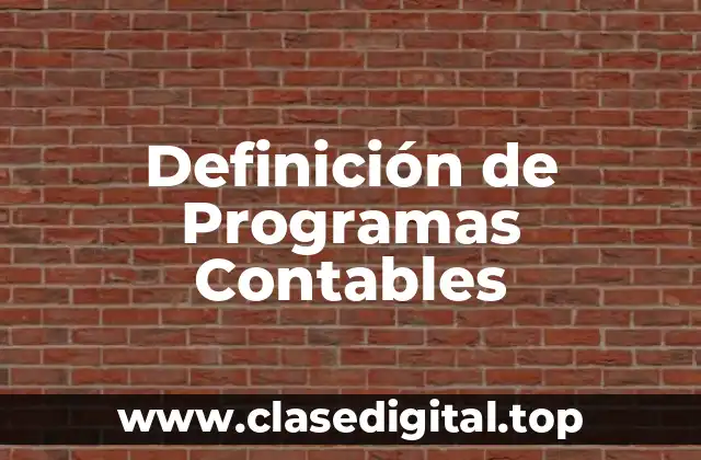 Definición Técnica de Programas Contables