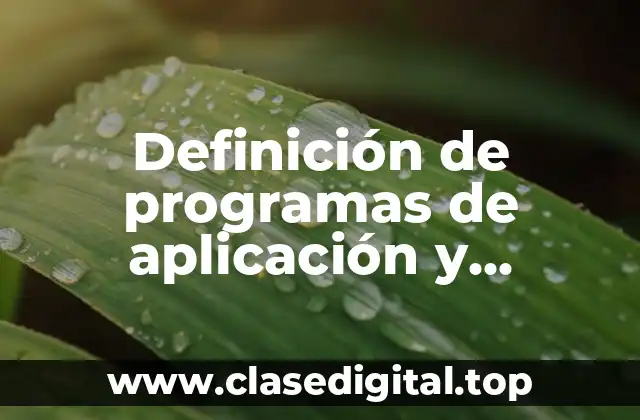 Definición de programas de aplicación y ejemplos
