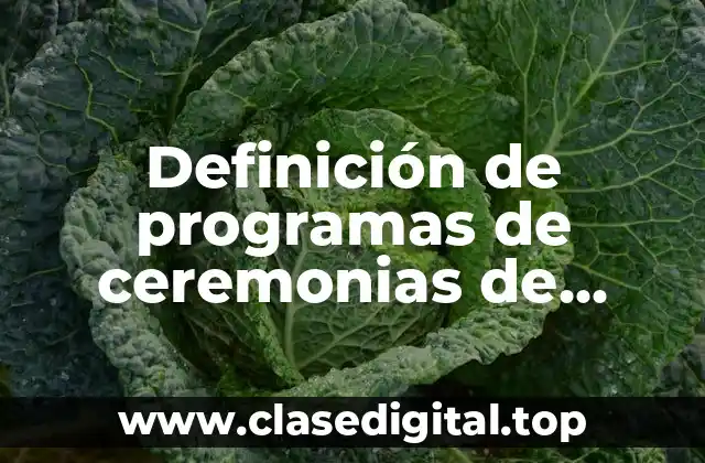 Definición de programas de ceremonias de eventos deportivo y cultural