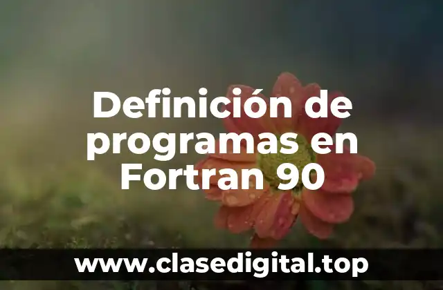 Definición de programas en Fortran 90