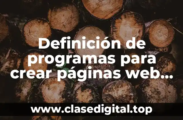 Definición de programas para crear páginas web texto en Java
