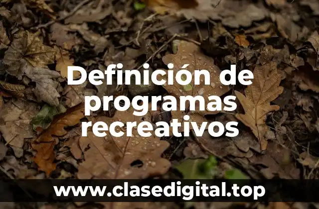 Definición de programas recreativos