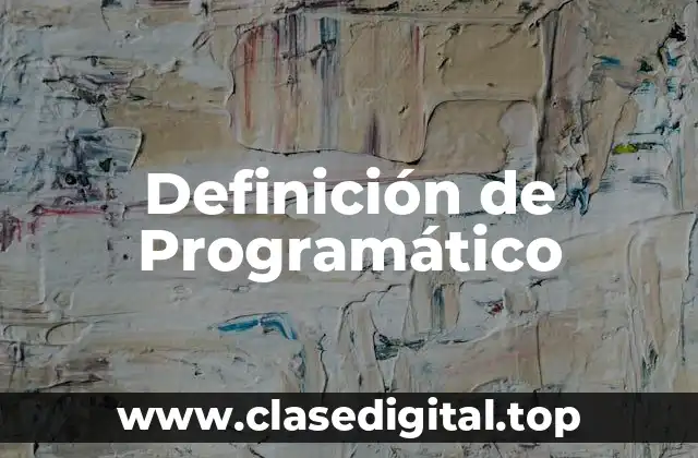 Definición técnica de Programático