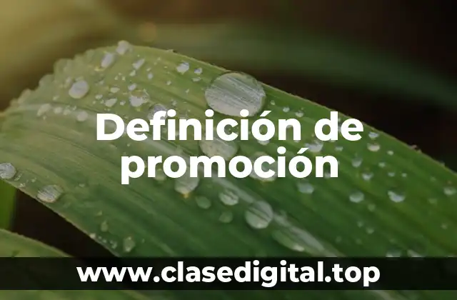 Definición de promoción