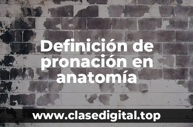Definición de pronación en anatomía