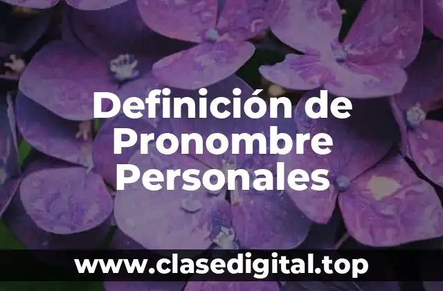 Definición de Pronombre Personales