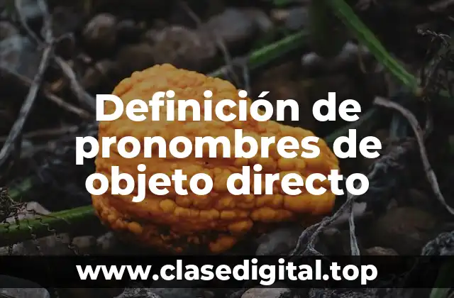 Definición de pronombres de objeto directo