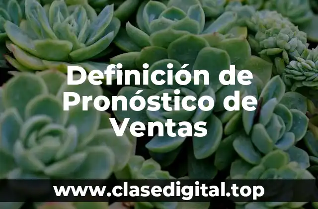 Definición Técnica de Pronóstico de Ventas